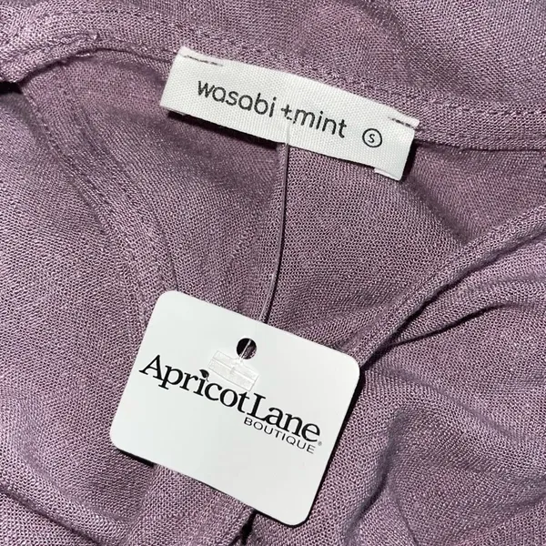 Wasabi+Mint Rayon Linen Puff Sleeve Cut Out Mini Swing Dress‎ Purple NWT Small - Image 4