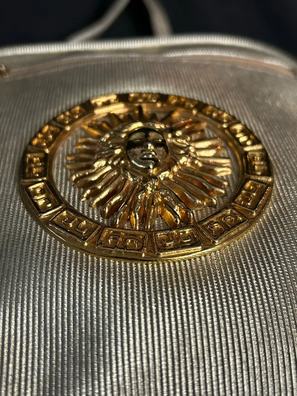 Celestial Sun Gold Crossbody Bag with Decorative Medallion - Image 10