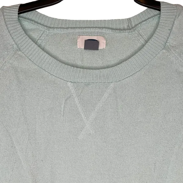 Old Navy Womens Sweater Size Medium Teal Cotton Crew Neck‎ - Image 2