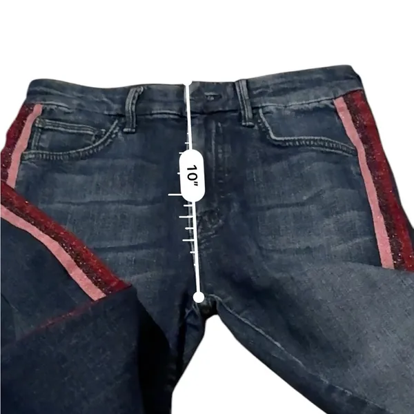 Mother Denim High Waisted Looker Jeans in Here Kitty, Kitty‎ Glitter Racer Sz 25 - Image 15