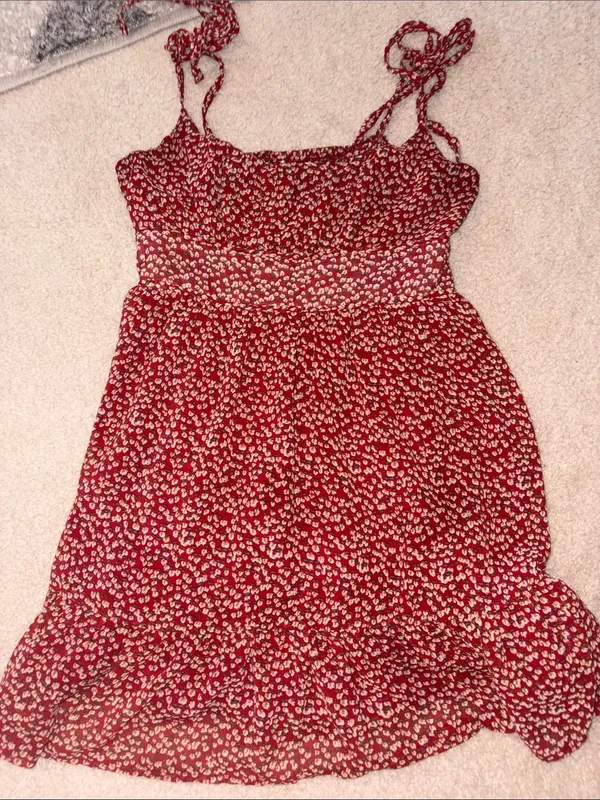 Princess Polly Rust Red Floral Tie-Strap Mini Dress - Image 3