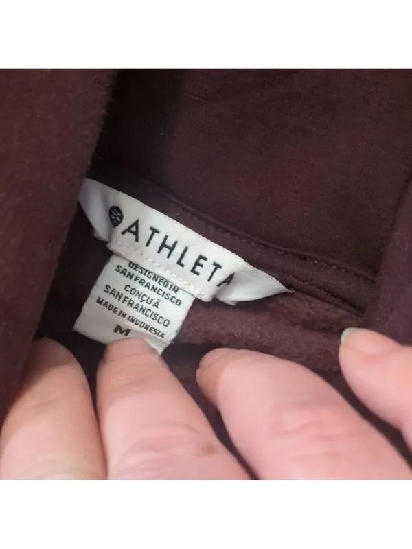 Athleta Purple Floral Embroidery Hooded Sweatshirt Size Small - Image 3