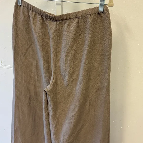 Peppermayo Crinkle Textured Wide Leg Drawstring Pants US 6 EU 38 Gray Earthy - Image 5