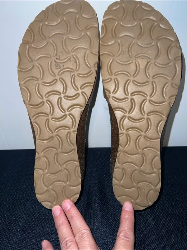 Brown Buckle Slide Sandals with Gold Accent - Image 6