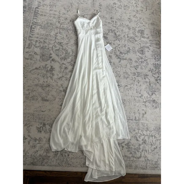 Lulus Romantic Inspiration White Sleeveless Faux-Wrap Maxi Dress Size XS Bridal - Image 5