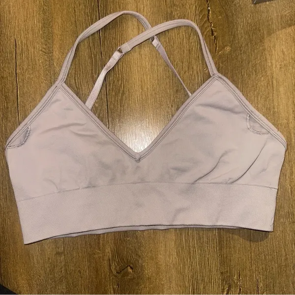 Lululemon Awakening Bra Taryn Toomey Collection Misty Mauve Purple Grey Size 8 - Image 4