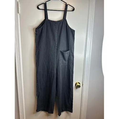 Universal Thread Boho Utility Wide Leg Overalls Sz:S Charcoal Gray Cotton Linen - Image 2