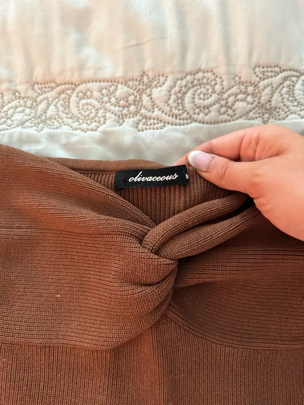 Olivaceous Brown Strapless Top - Image 3
