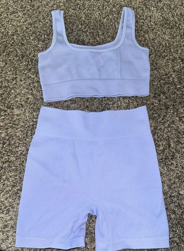 Amazon Biker Short and Bra Set Purple - Image 2