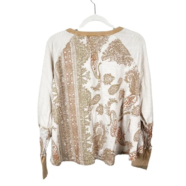 Free People True Perfection High/Low Cotton Blouse in Almond Milk Size Small - Image 8