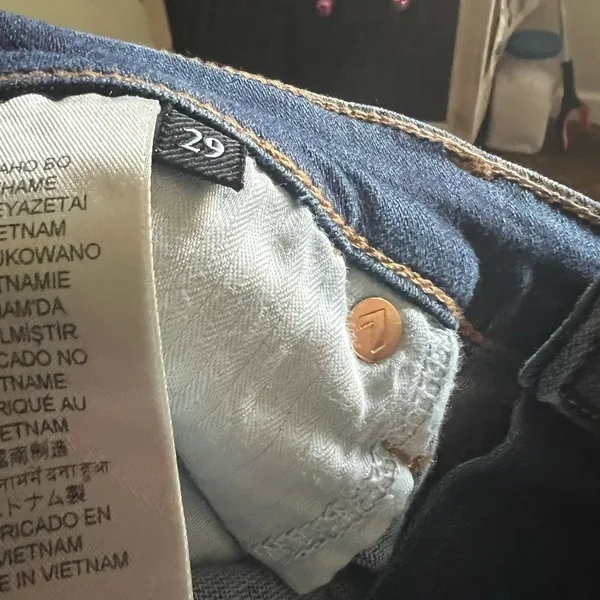 7 For All Mankind High Rise Blue Jeans - Image 4