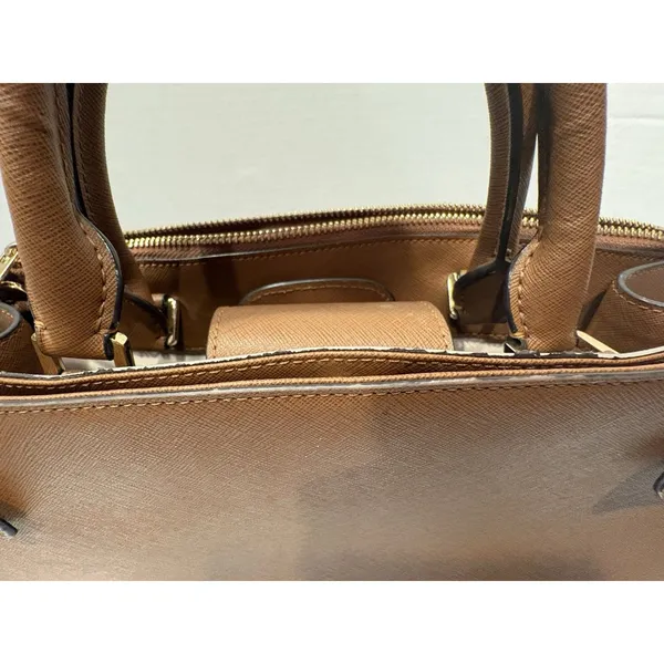 Michael Kors Leather Karla Small EW Top Handle Satchel Bag Crossbody Luggage - Image 9