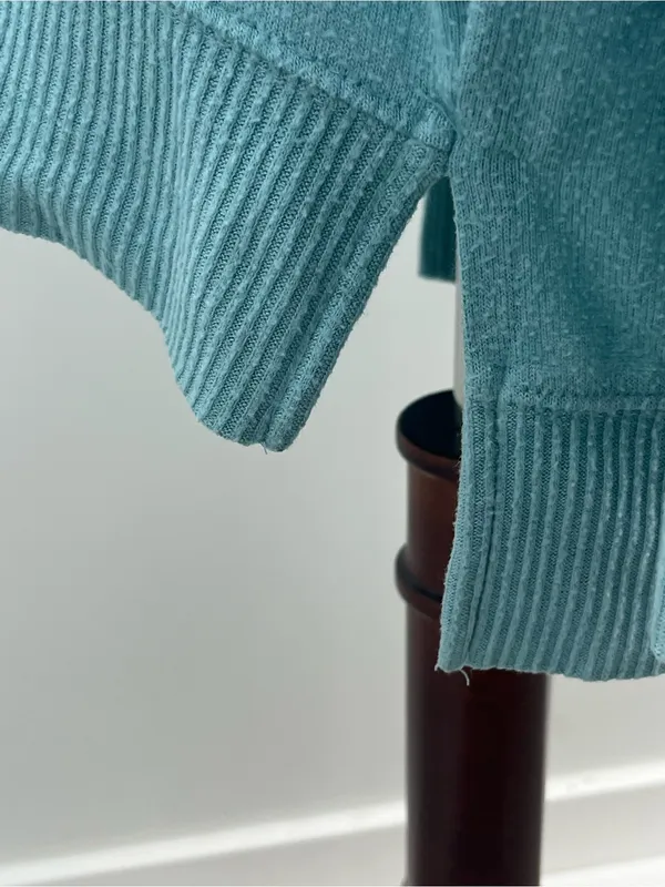 Aerie Women's Teal Blue Green Long Sleeve Oversized Slit Hem Pullover Sweater XS - Image 4