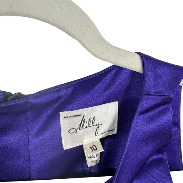 Milly Sculpted Skirt Pencil Dress‎ Blackberry Purple Cocktail NWT Womens Size 10 - Image 5