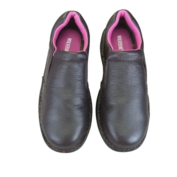 Wolverine Bailey Slip On Brown Leather Boots Shoes Womens‎ 8.5W Wide Work W10192 - Image 4