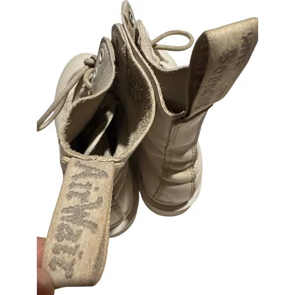 Dr Martens 1460 Pascal Mono Boot in Cream Virginia Leather Boots Women's Sz 6‎ - Image 7