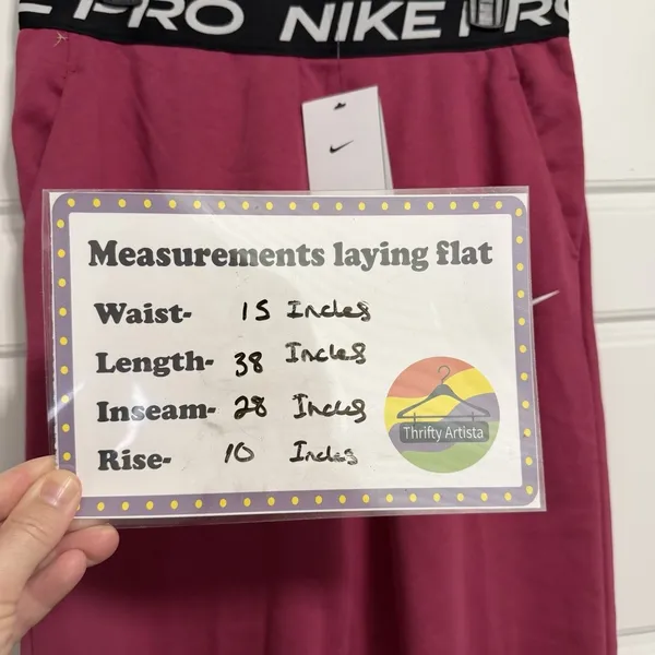 Nike Pro‎ Kids XL High Rise Full Length Fleece Jogger Pants Pink HV0289 NWT - Image 2