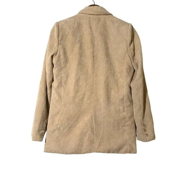 Cider Corduroy Blazer Beige One Button Lined Jacket Women’s Small - Image 3