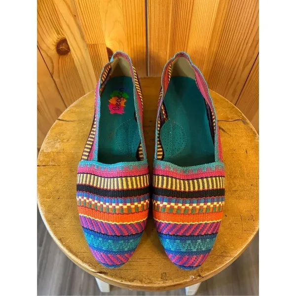 Beacon Phoenix Slip On Striped Ballet Multi Stripe Size 11AA Yellow - Image 2