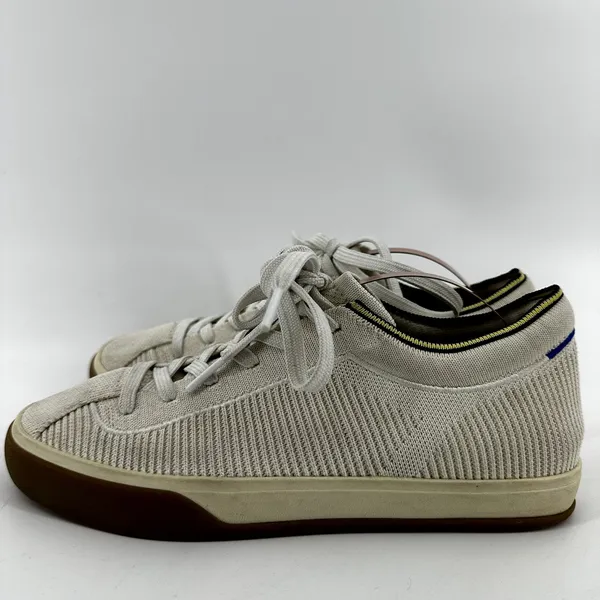 Rothy's The Lace-Up Sneakers Gum Terry Low Top Knit Round Toe Beige Neutral 7 - Image 4