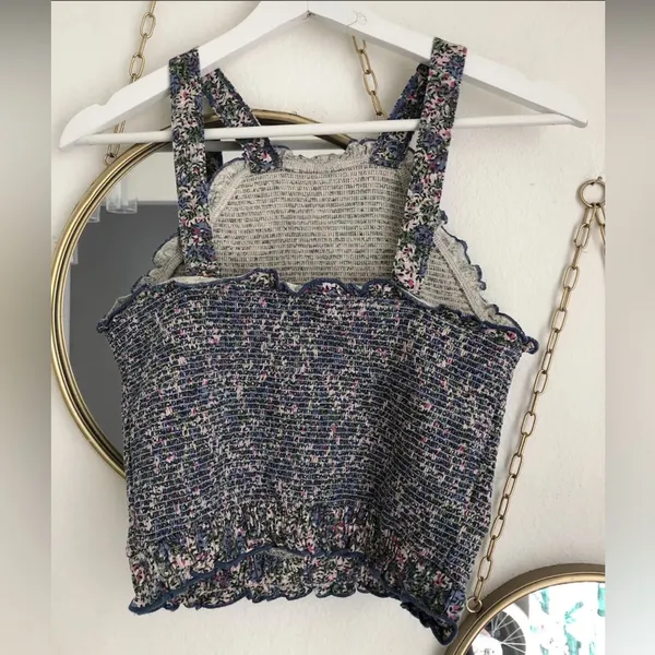 BY‎ Anthropologie Stretchy Floral Tube Top Size M Sleeveless - Image 2