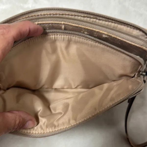 Coach Tan and Pink Signature Wristlet Clutch - Image 8