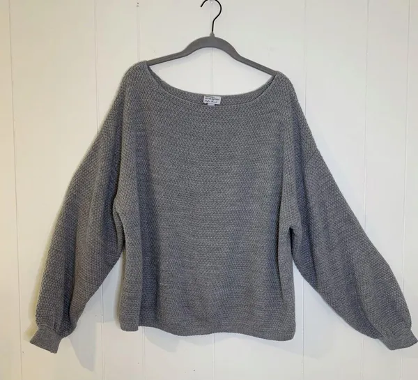 Style Cheat Grey Waffle Knit Sweater M Size M - Image 2