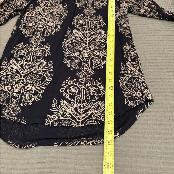 Lucky Brand black and beige floral print peasant blouse M NWT - Image 8