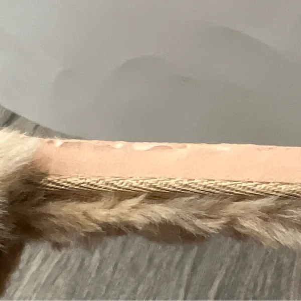 NEW Fitory Tan Faux Fur Women's Slippers Size 7 Open Toe, Fur Lined,Rubber Sole - Image 6