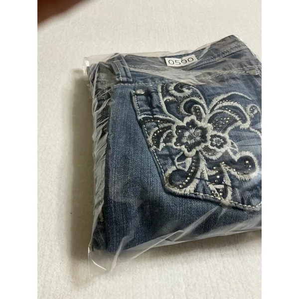 Miss Me Jeans Women 31 Bootcut Dark Wash Embroidered Rhinestone JP5033R - Image 9