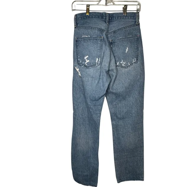 AGOLDE‎ 90s Jean Womens 23 High Rise Straight Leg Distressed Blue Denim Grunge - Image 14
