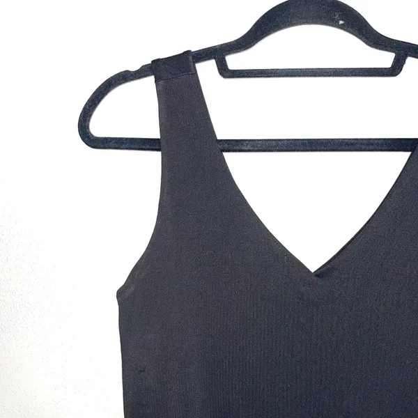 Maurices Edgely NWT Solid Black Double V Sleeveless Thong Bodysuit - Image 4