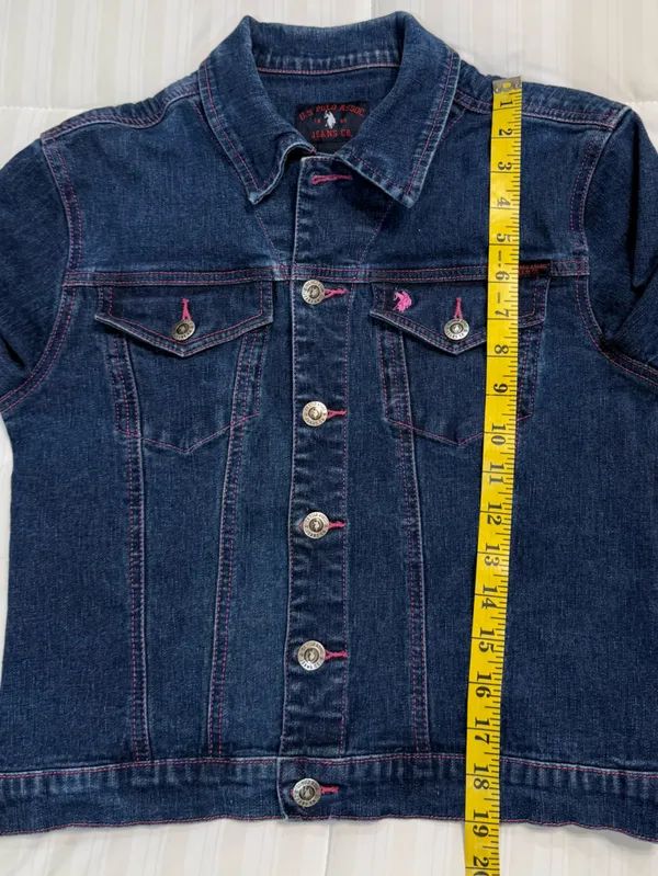 U.S. Polo Assn. Dark Indigo Denim with Pink Logo Stitching - Image 7