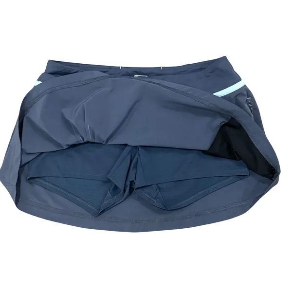 Title Nine Womens Pleated Athletic Skort Gray Blue Trim Tennis Golf Skirt Size M - Image 3