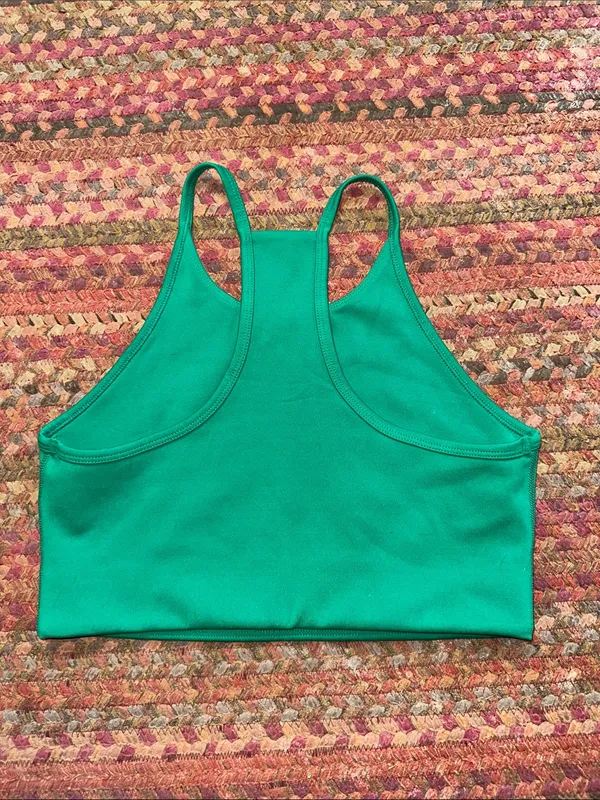 girlfriend collective Emerald Green High Neck Racerback Sports Bra - Image 3