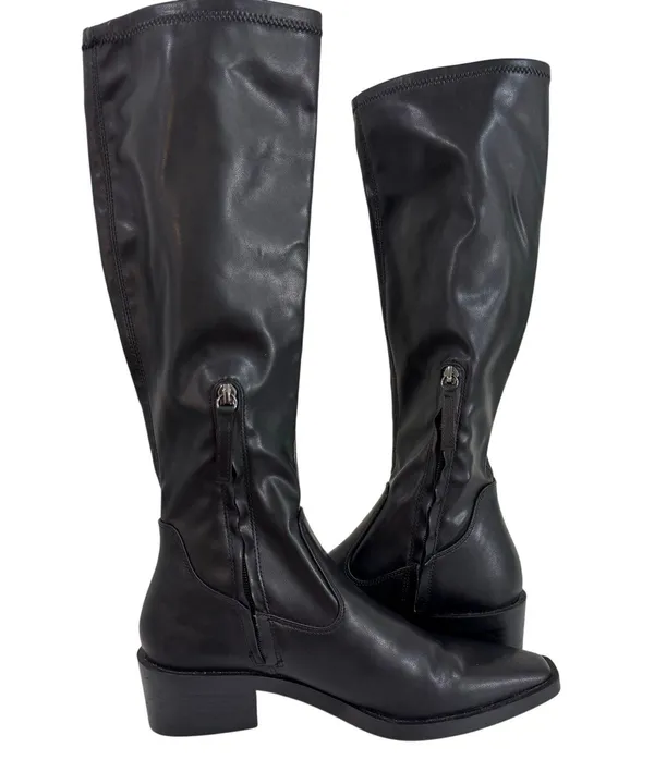 Zara Black Knee High Snip Toe Boots Size 38 / 7.5 - Image 5