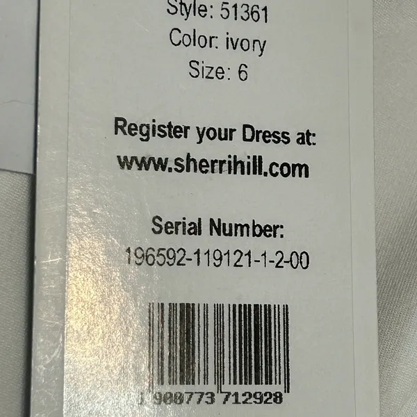Sherri Hill 51361 Off‎ The Shoulder Wedding , Prom Dress SZ 6. Ivory - Image 9
