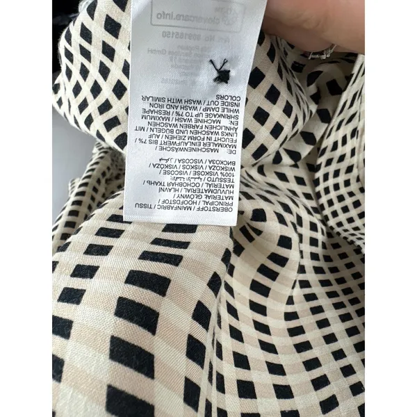 Women’s Ulla Popken Size 16/18 Cream Beige Black Patterned Blouse - Image 5