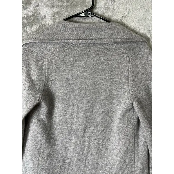 White + Warren Essentials 100% Cashmere Open Front Cardigan Heather Gray XS - Image 4