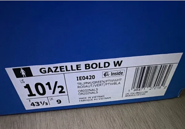 Size 10.5 - adidas Gazelle Bold True Pink Green W - Image 4