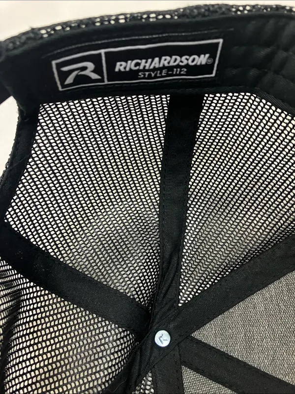 Richardson 112 Trucker Hat with Gold Butterfly Logo - Black - Image 7