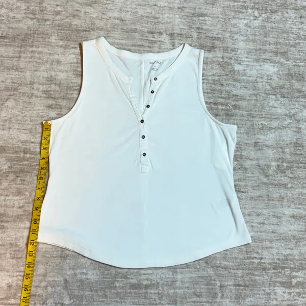 Pilcro Womens XL White Ribbed Sleeveless V-neck Button Tank Top New Basic Casual - Image 5