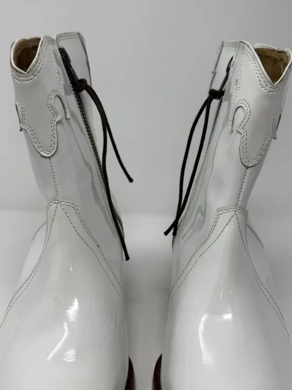 Free People New Frontier Western Cowboy Boot Womens 6.5 White Patent Leather NWT - Image 8