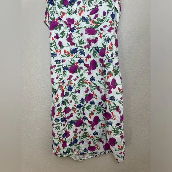 Vix Paula Hermanny Clover Yana Floral Mini Dress in White XS Linen Rayon $268 - Image 11
