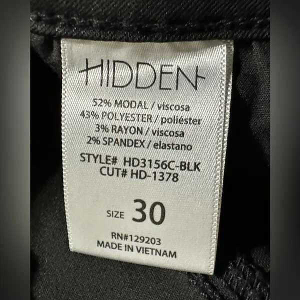 HIDDEN JEANS Coated High Waist Flare Jeans size 30 black - Image 12