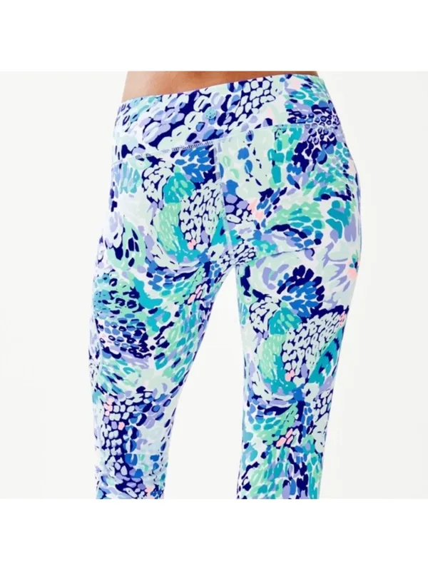 Lilly Pulitzer Luxletic Weekender Oasis Wave After Wave Cropped Leggings Sz Sm - Image 4