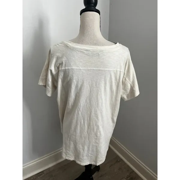 The North Face Slub Knit Shirt XL Cream Short Sleeve Gorpcore Minimalist Neutral - Image 5