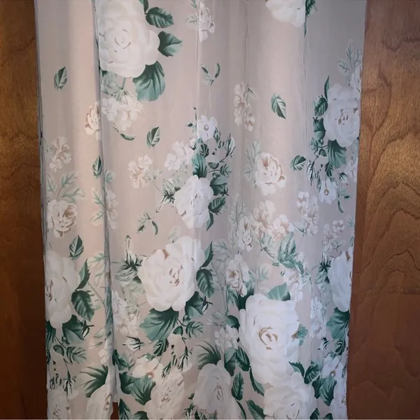Show Me Your MuMu Kendall Maxi Dress Size XL Cream Green Floral Chiffon Low Back - Image 6