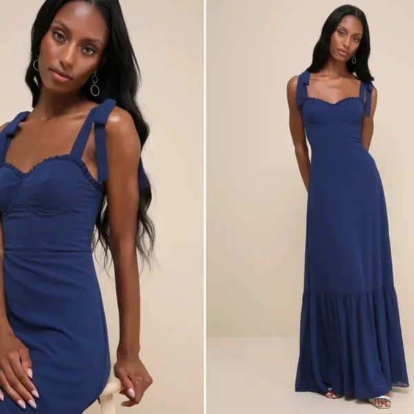 LULU's Prom Wedding Bridesmaid Sexy Elegant Bustier Romantic Flowy Maxi NWOT - Image 2