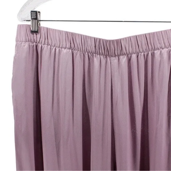 Soft Surroundings Lavender Satin Pocket Drawstring Pants Career Comfort Chic L - Image 3